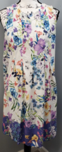 J. Jill A Line Dress Women&#39;s PL Multi Blooming Garden Floral Pockets Sle... - $41.65