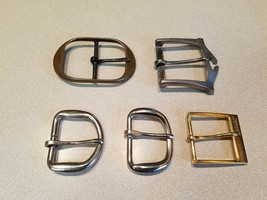 Vintage Lot of Five (5) Various Styles Belt Buckles - £14.70 GBP