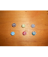 Lampwork Glass Beads (new) (6) SNOWFLAKES ROUND - MULTI COLORS - £5.98 GBP