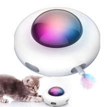 Cats Teaser Toys Automatic Feather Teaser UFO Turntable Cat Catching Training To - £33.62 GBP+