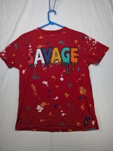 Phat Farm T-shirt Men&#39;s Large Red Savage Graffiti All Over Print - £4.52 GBP