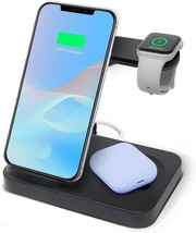 Wireless Charger 3 in 1 Wireless Charger Station Fast Wireless Charger Dock - £21.71 GBP