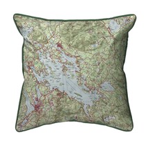 Betsy Drake Lake Winnipesaukee NH Nautical Map Indoor Outdoor Pillow 12x12 - £39.46 GBP