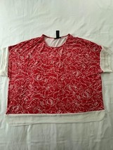 Grace Elements Women's Red & White Floral Top Blouse  Size XL image 6