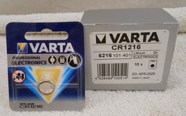 Lot of 10 button batteries CR1216 3V lithium Varta ( Good APRIL - 2025 ) - £18.00 GBP