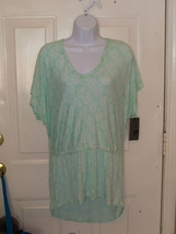 Mossimo Light Green &amp; White Jacquard Print Tunic Size M Women&#39;s NEW - £16.34 GBP