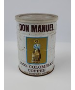 Vintage Don Manuel 100% Colombian Coffee 1 lb Can All Purpose Grind Fair... - £28.65 GBP