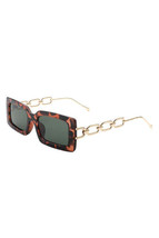 Square Flat Top Chain Link Design Sunglasses - £12.78 GBP