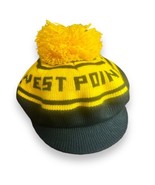 Vintage West Point Hat Go Army Knit Pom Pom Yellow Black Beanie - $23.12