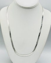 Vintage Silver Tone 4.6mm Herringbone Chain Necklace 23.5 in - £12.45 GBP