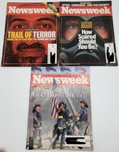 Three Used Newsweek Magazines Twin Towers New York City USA 9-11-2001 - £15.93 GBP