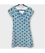 TITLE NINE Majestic Shirt Dress Cowl Neck Womens Size XS Blue White Athl... - $46.51 CAD