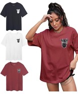 3 Piece T Shirts for Women Loose Blouse Tops Girls Short Sleeve Cotton  ... - £20.53 GBP