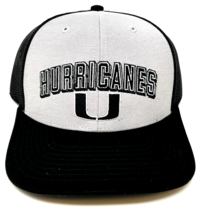 Um University Of Miami Hurricanes Grey Black Mesh Trucker Snapback Hat Cap Retro - £13.62 GBP
