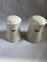 Oleg Cassini White Porcelain Salt And Pepper Shakers Vg - £11.58 GBP