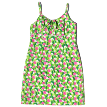 Lilly Pulitzer Dress size 6 Spaghetti Strap EmpireWaist Floral Pink Green Lizard - £19.18 GBP
