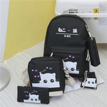 Kpack cat printing oxford school bags for teenager girls preppy style 5 set pc rucksack thumb200