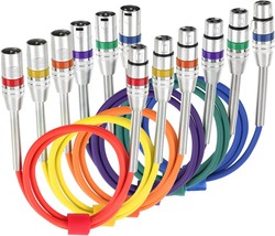 Disino 6 Pack Multi-Color Xlr Patch Cables, 3-Pin Balanced Xlr, 3.3 Feet... - $39.22