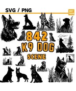 842 K9 Dog Scene SVG PNG Bundle, German Shepherd Silhouette, Working Dog... - €2,54 EUR