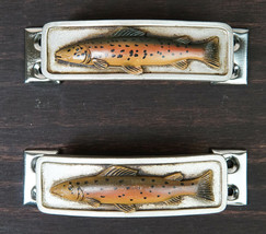 Set Of 2 Coastal Marine Nautical Fish Drawer Cabinet Door Bar Pull Knobs... - $17.99