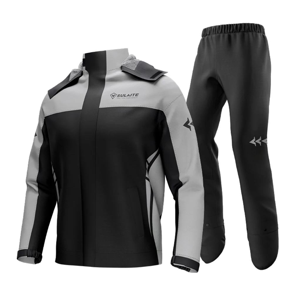 SULAITE Motorcycle Raincoat Suit Waterproof Jackets Pants Suit Split Rain Coat R - £283.09 GBP