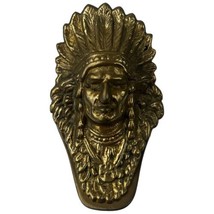 Antique Judd Figural Native American In Headdress Clip Cast Iron Gold Wash #5251 - £93.55 GBP