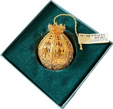1996 Baldwin Imperial Filigree Ball Christmas Ornament 24k Gold Finished... - $29.99