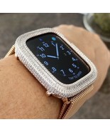 Bling Apple Watch Series 4/5/6/SE Bezel Face Baguette Zirconia Rotgold 4... - £71.78 GBP