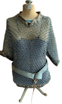 10mm Aluminum Butted chainmail with leather Trimming Role Play Theater Vintage G - £77.89 GBP