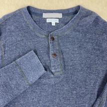 Wallace & Barnes Shirt Mens XLT Tall Blue Waffle Knit Henley Thermal J Crew EUC - £17.70 GBP