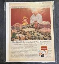 1963 Campbell&#39;s Kids Soup Advertising Page In Clear Plastic Cover - $14.03