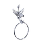 chrome  clour Bathroom brass sWAN towel ring new with Crystal - £63.58 GBP