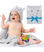 Hooded Baby Towels, 33 x 33 Inches with Elephant Face. Light Gray Baby B... - £14.28 GBP