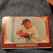 Vintage 1955 Baseball Card Bowman #136 Rocky Bridges Infield Cincinnati Redlegs - $29.70