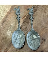 2 Vintage Storks Volendam Cruise Ship Holland Decorative Souvenir Spoon - $13.00
