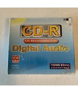CD-R 700mb/80min Digital Audio 10 Pack Slim Case GQ Great Quality NEW SE... - £15.40 GBP