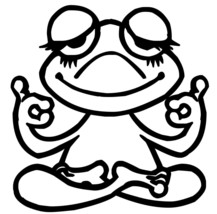 Yoga Frog Vinyl Decal - Zen Lotus Peaceful Hippie Toad - Die Cut Sticker - £3.97 GBP+