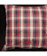 Ralph Lauren Polo Kelso Plaid Red Navy 2-PC 26-inch Square Decorative Pi... - £44.87 GBP