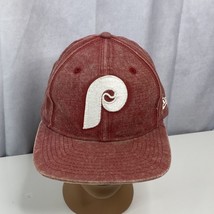 Philadelphia Phillies New Era Hat Red Retro Logo 9Fifty Snapback Cap Coo... - $44.16