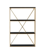 Creative Co-op Shelf 24-1/2&quot; H Wood and Iron Wall Rectangle Black &amp; Gold... - $107.16 CAD