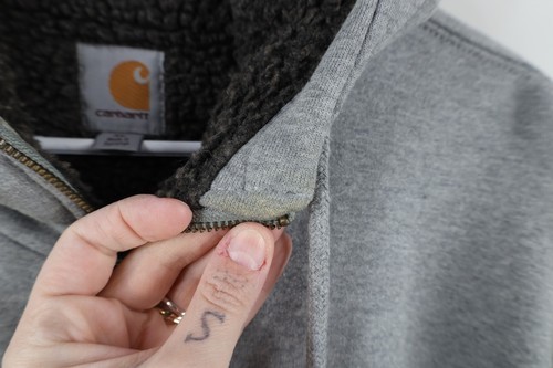 Vtg Y2K Carhartt Mens XL Heavy Deep Pile Fleece Lined Hoodie Sweatshirt Jacket Item image 10