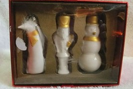 Set of Three STARBUCKS Coffee Christmas Ornaments FOX SNOWMAN NUTCRACKER - $16.99