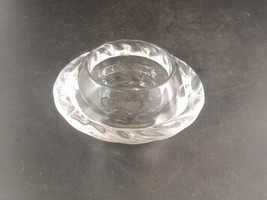 Royal Copenhagen Crystal Glass Votive Candle Holder Clear Swirl With Sticker - £4.48 GBP