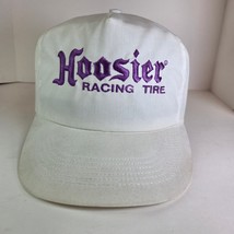 Vintage 90s Hoosier Racing Tire Snapback Hat White Purple Logo USA Made - $49.99
