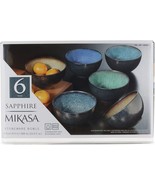 Mikasa Sapphire Stoneware Bowls | Set of 6 Bowls | Dishwasher &amp; Microwav... - $44.89
