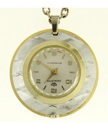 Vintage Costume Jewelry Watch PRINCETON Gold 4 Leaf Clover Pendant Antim... - £13.94 GBP