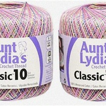 Pastel Dreams Crochet Thread - Variegated Size 10 (2-Pack) for Beautifully Color - £31.49 GBP