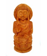 Buddha Statue Chinese Tibet Buddhism Wood Carving Stand Shakyamuni Sakya... - €52,96 EUR