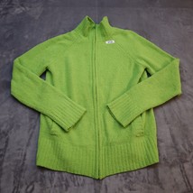 Kim Rogers Sweater Women Small Green Lightweight Casual Full Zip Mock Neck - £20.42 GBP