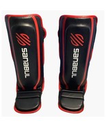 Sanabul Kickboxing Shin Guards  S/M Black &amp; Red Protective Gear MMA Muay... - $33.11